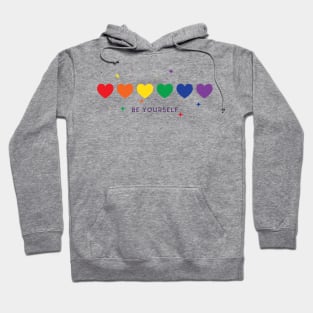 lgbt pride rainbow hearts be yourself Hoodie